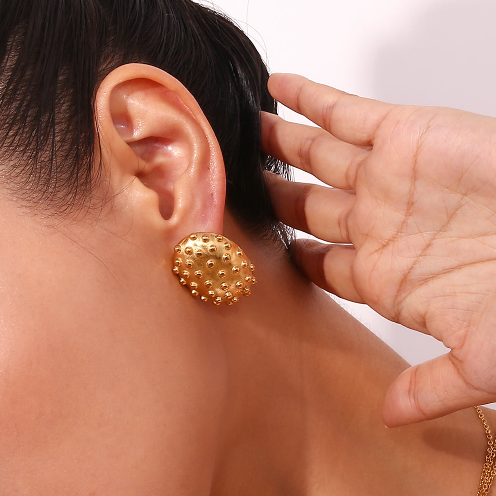 1 Pair Vintage Style Simple Style Classic Style Cactus Plating Stainless Steel 18k Gold Plated Ear Studs