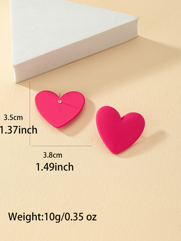 1 Pair Romantic Heart Shape Ferroalloy Ear Studs