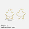 1 Pair Vintage Style Geometric Star Plating Stainless Steel 18k Gold Plated Ear Studs