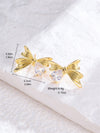 1 Pair Glam Shiny Flower Bow Knot Plating Inlay Copper Shell Zircon Gold Plated Ear Studs