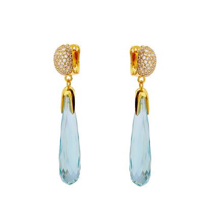 1 Pair Vintage Style Water Droplets Plating Artificial Crystal Drop Earrings