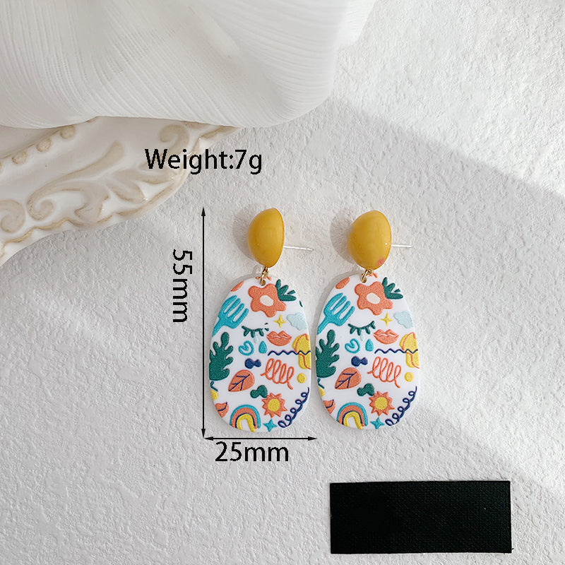 1 Pair Cute Sweet Geometric Resin Drop Earrings