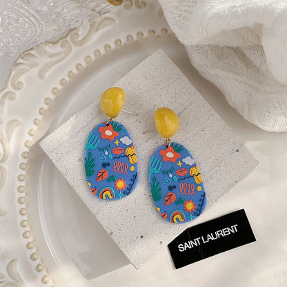 1 Pair Cute Sweet Geometric Resin Drop Earrings