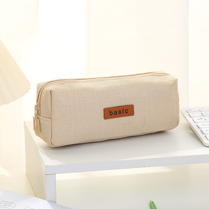 Letter Cotton And Linen Class Learning Simple Style Pencil Case