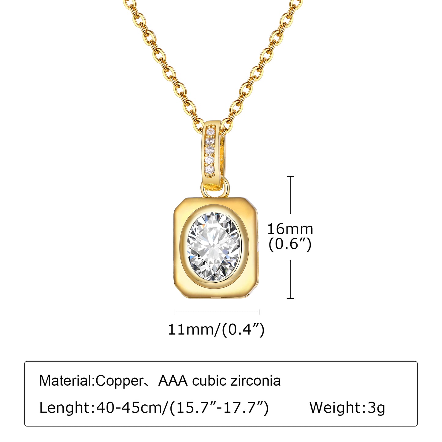 Elegant Simple Style Geometric Stainless Steel Zircon Pendant Necklace