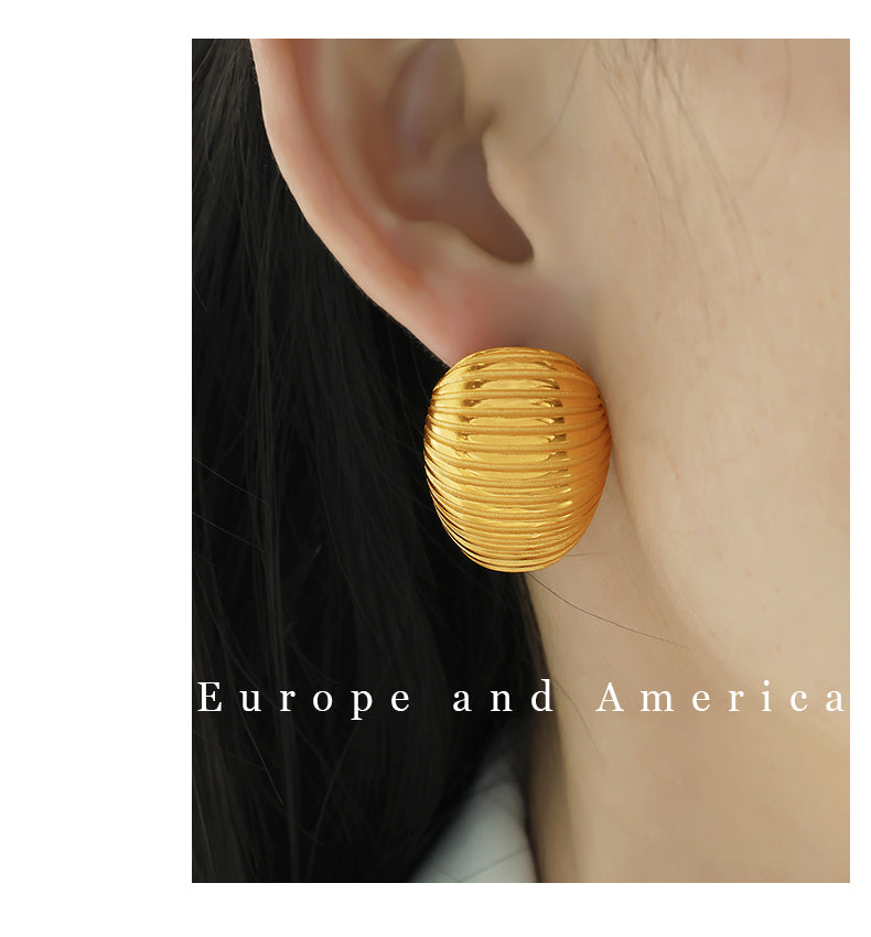 1 Pair Elegant Vintage Style Irregular Spiral Irregular Plating Metal Titanium Steel 18k Gold Plated Ear Studs