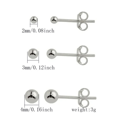 3 Pairs Cute Simple Style Classic Style Solid Color Plating Stainless Steel 14k Gold Plated Ear Studs