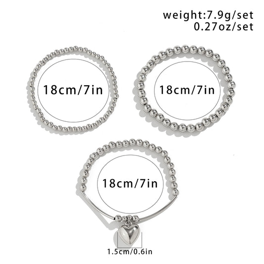 Retro Exaggerated Classic Style Round Heart Shape Ccb Copper Irregular Charm Thick Bracelets
