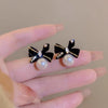 1 Pair Sweet Geometric Round Plating Imitation Pearl Drop Earrings