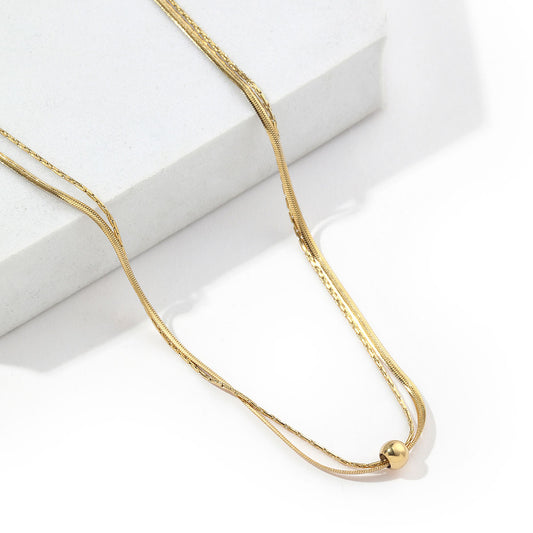 Simple Style Geometric Titanium Steel Polishing Plating 18k Gold Plated Necklace