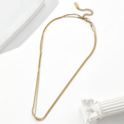 Simple Style Geometric Titanium Steel Polishing Plating 18k Gold Plated Necklace