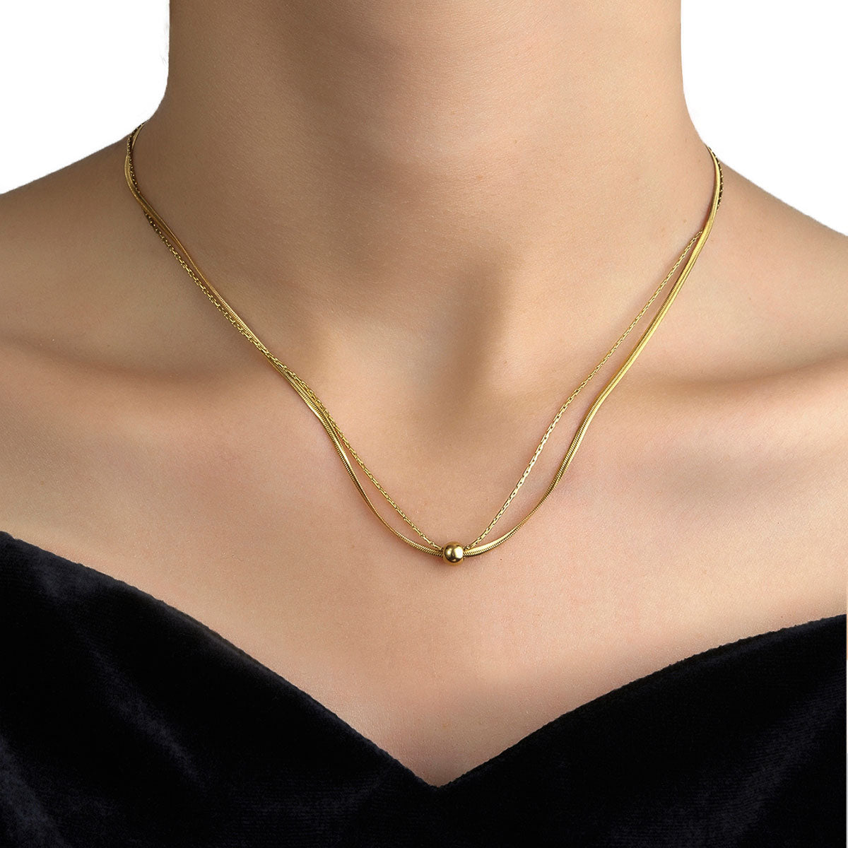 Simple Style Geometric Titanium Steel Polishing Plating 18k Gold Plated Necklace