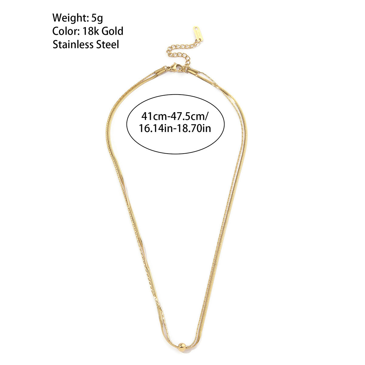 Simple Style Geometric Titanium Steel Polishing Plating 18k Gold Plated Necklace