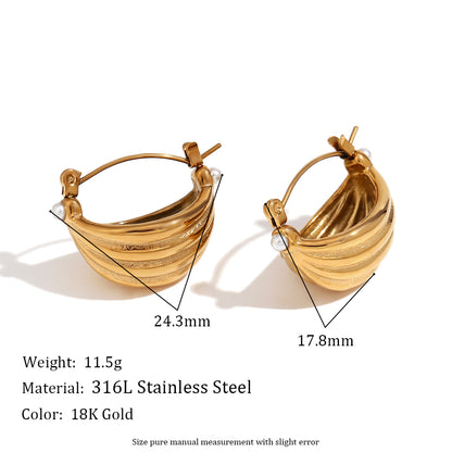 1 Pair Vintage Style Classic Style Geometric Plating Inlay Stainless Steel Artificial Pearls 18k Gold Plated Earrings