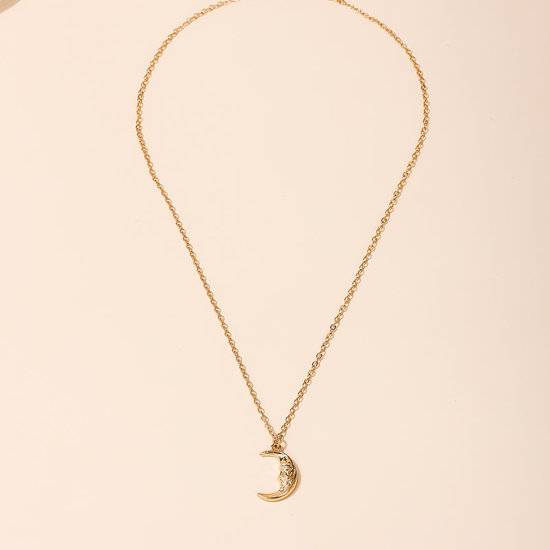 Hip-Hop Simple Style Sun Moon Zinc Alloy Women's Pendant Necklace