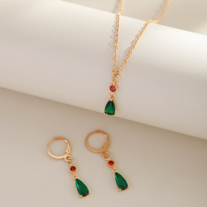 Elegant Retro Simple Style Round Water Droplets Copper Inlay Zircon Bracelets Necklace