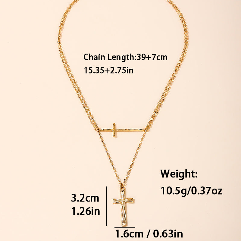 Simple Style Classic Style Artistic Cross Alloy Zinc Women's Layered Necklaces