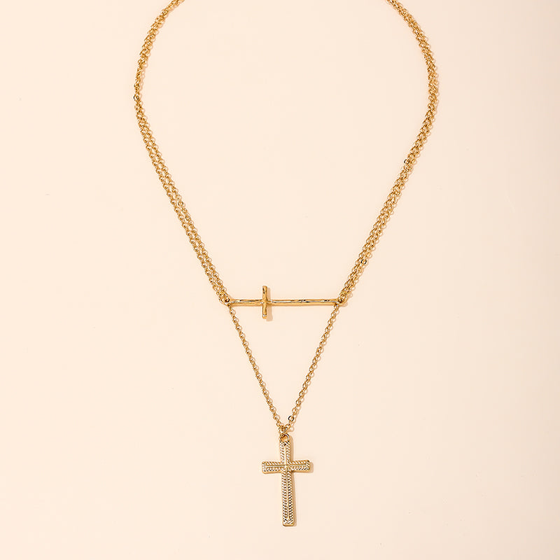 Simple Style Classic Style Artistic Cross Alloy Zinc Women's Layered Necklaces