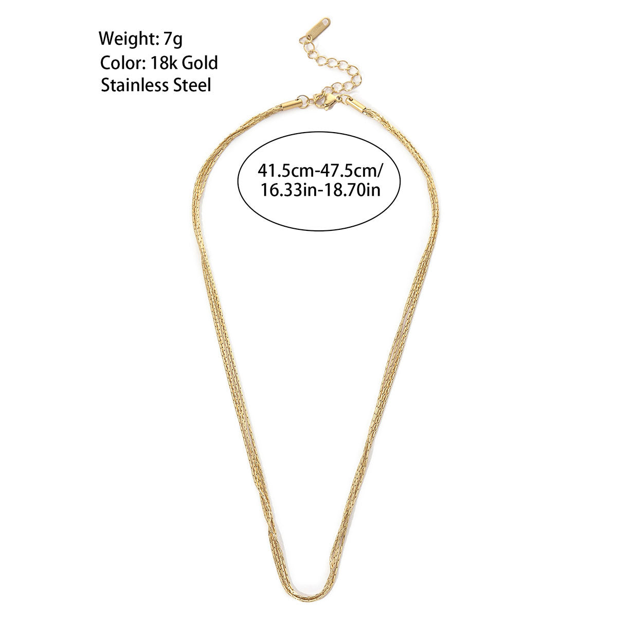 Elegant Simple Style Solid Color Titanium Steel Polishing Plating 18k Gold Plated Layered Necklaces