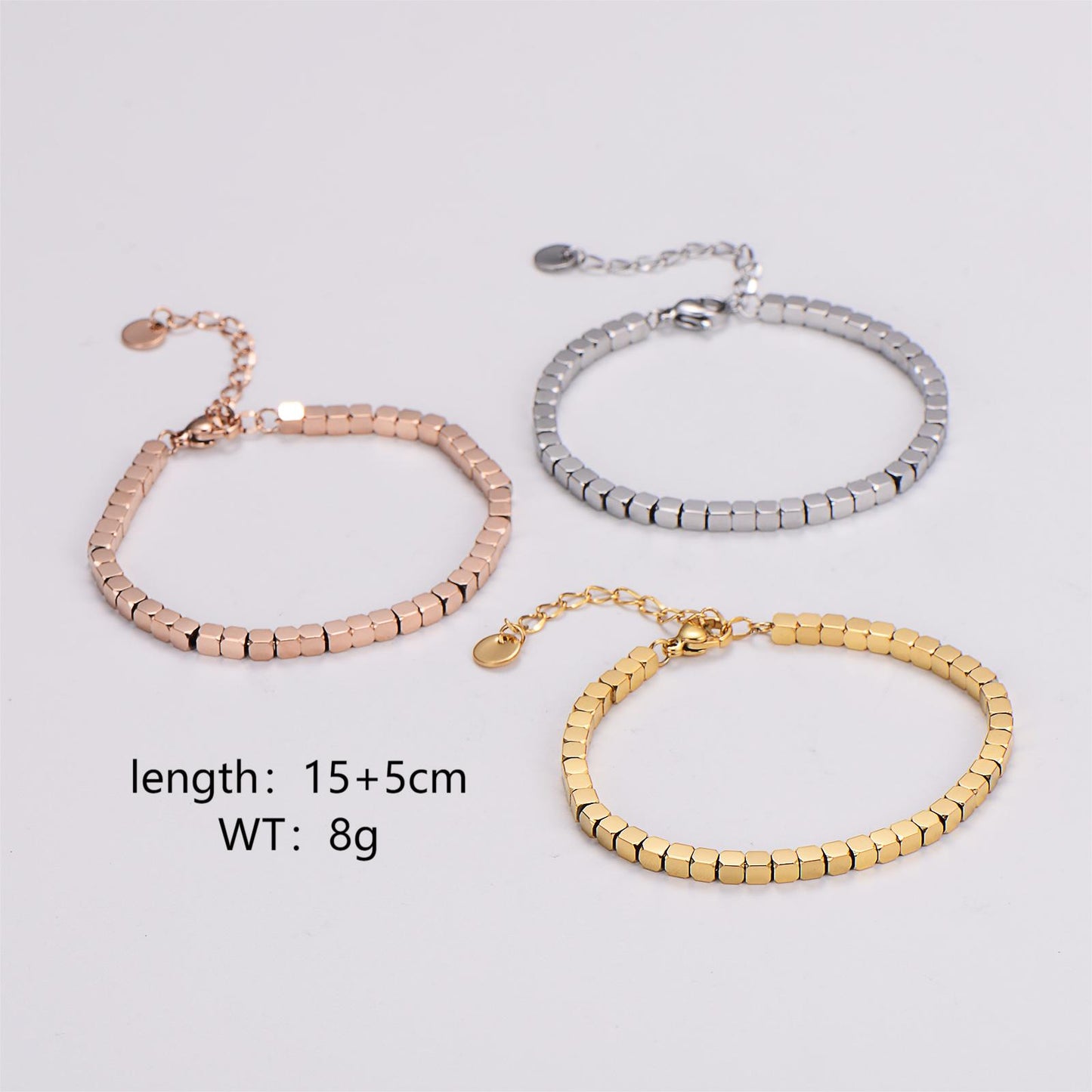 Elegant Luxurious Solid Color Stainless Steel Bracelets