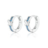 1 Pair Sweet Round Butterfly Plating Inlay Sterling Silver Zircon Hoop Earrings