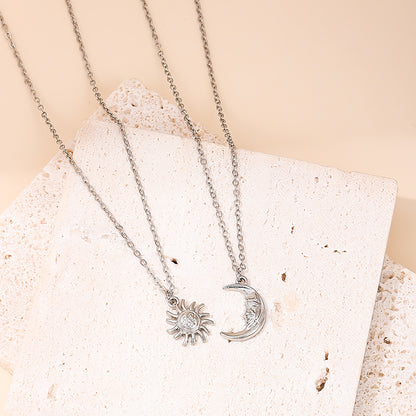 Simple Style Sun Moon Alloy Zinc Unisex Pendant Necklace