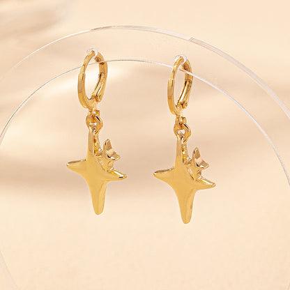 1 Pair Elegant Simple Style Star Alloy Copper Zinc Drop Earrings