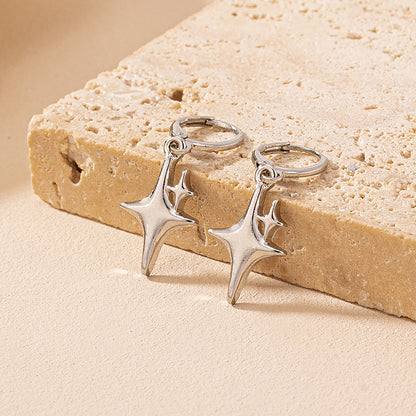 1 Pair Elegant Simple Style Star Alloy Copper Zinc Drop Earrings