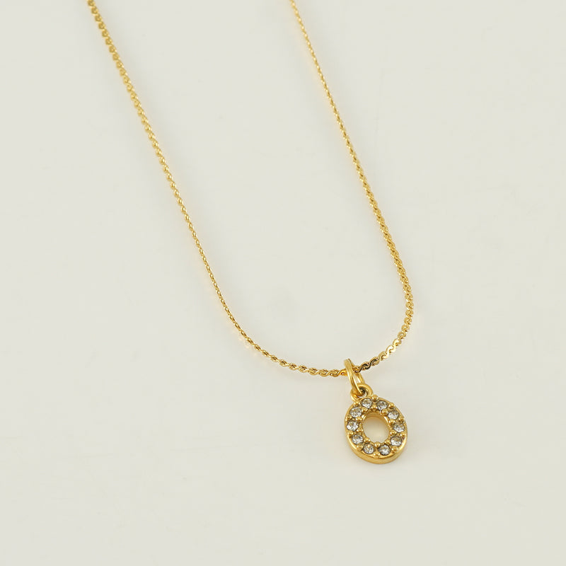 304 Stainless Steel 18K Gold Plated Simple Style Plating Letter Rhinestones Pendant Necklace