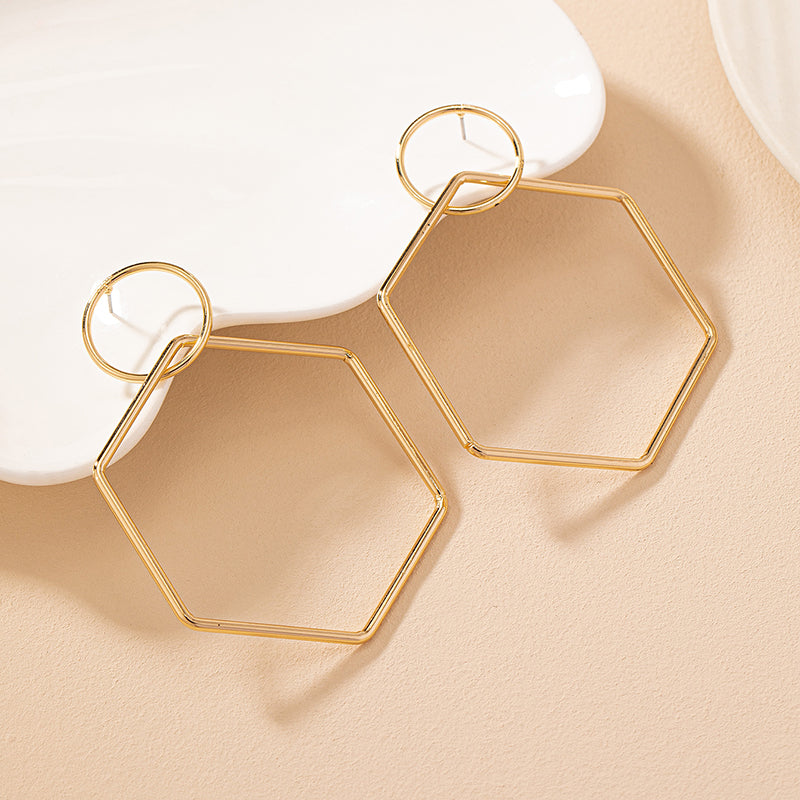 1 Pair Elegant Simple Style Rhombus Iron Drop Earrings