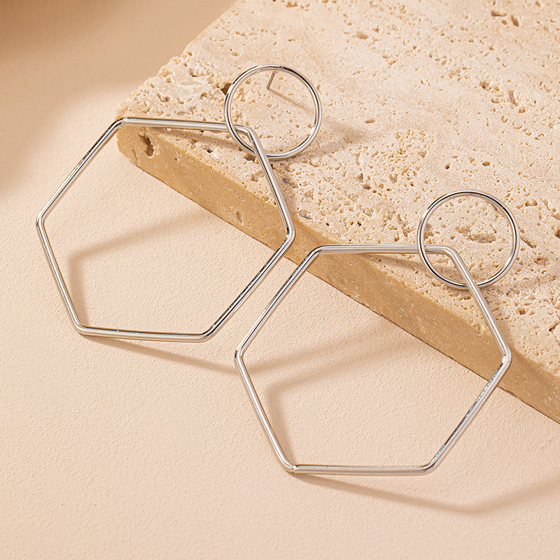 1 Pair Elegant Simple Style Rhombus Iron Drop Earrings