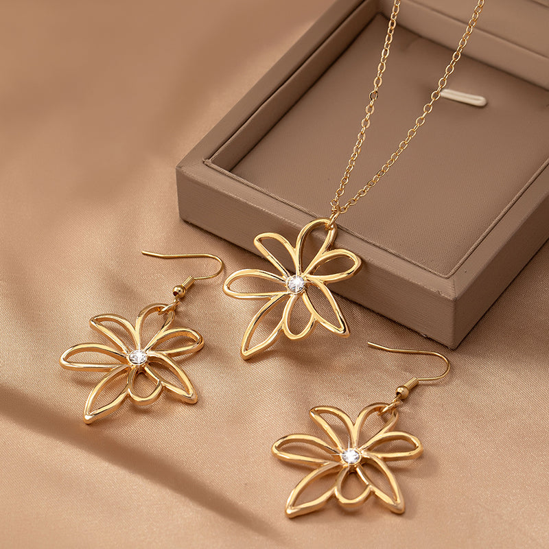 Vacation Sweet Artistic Flower Alloy Zinc Women's Earrings Necklace