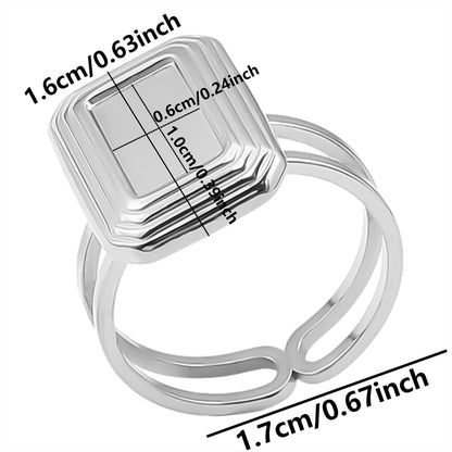 Wholesale Jewelry Simple Style Geometric 304 Stainless Steel 18K Gold Plated Irregular Open Rings