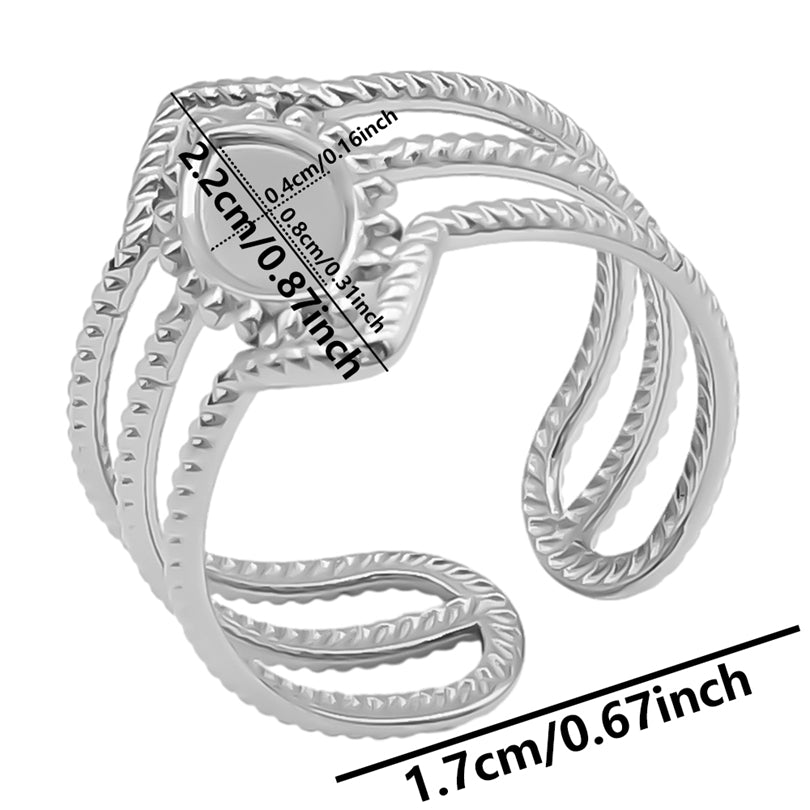 Wholesale Jewelry Simple Style Geometric 304 Stainless Steel 18K Gold Plated Irregular Open Rings