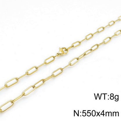 New Fashion Simple Thick Chain Paper Clip Chain Bracelet Set Wholesale Gooddiy