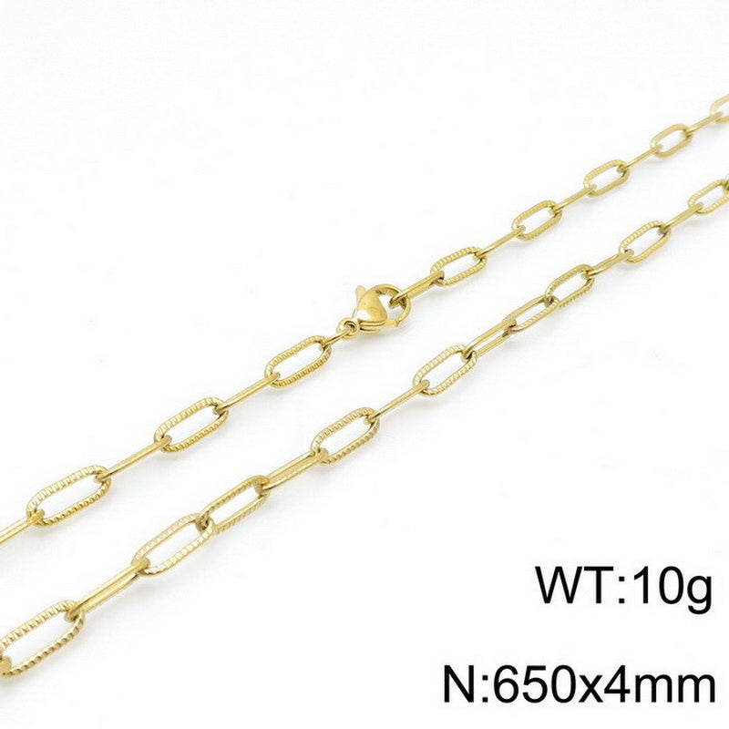 New Fashion Simple Thick Chain Paper Clip Chain Bracelet Set Wholesale Gooddiy