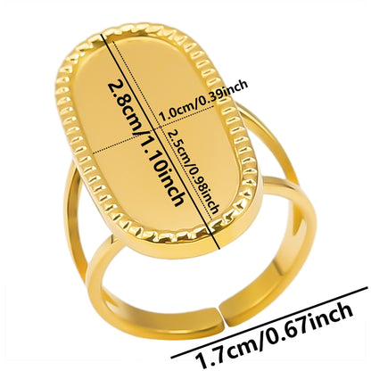 Wholesale Jewelry Simple Style Geometric 304 Stainless Steel 18K Gold Plated Irregular Open Rings