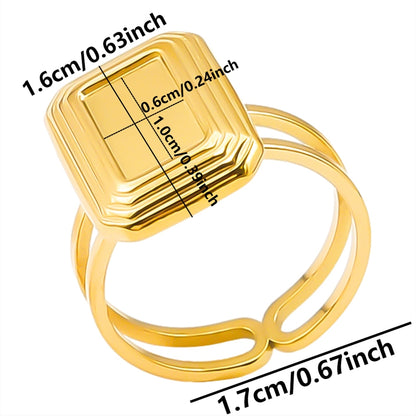 Wholesale Jewelry Simple Style Geometric 304 Stainless Steel 18K Gold Plated Irregular Open Rings