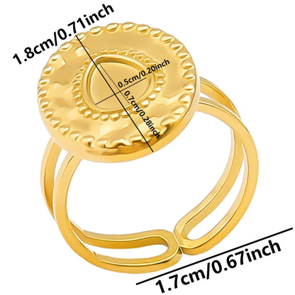 Wholesale Jewelry Simple Style Geometric 304 Stainless Steel 18K Gold Plated Irregular Open Rings