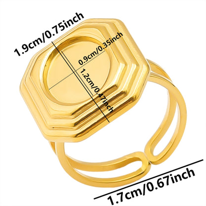 Wholesale Jewelry Simple Style Geometric 304 Stainless Steel 18K Gold Plated Irregular Open Rings