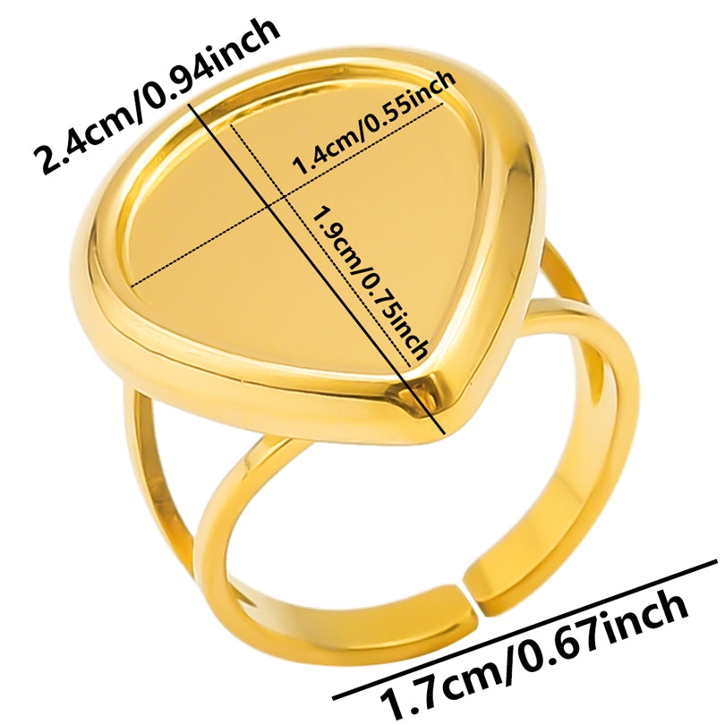 Wholesale Jewelry Simple Style Geometric 304 Stainless Steel 18K Gold Plated Irregular Open Rings