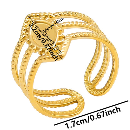 Wholesale Jewelry Simple Style Geometric 304 Stainless Steel 18K Gold Plated Irregular Open Rings