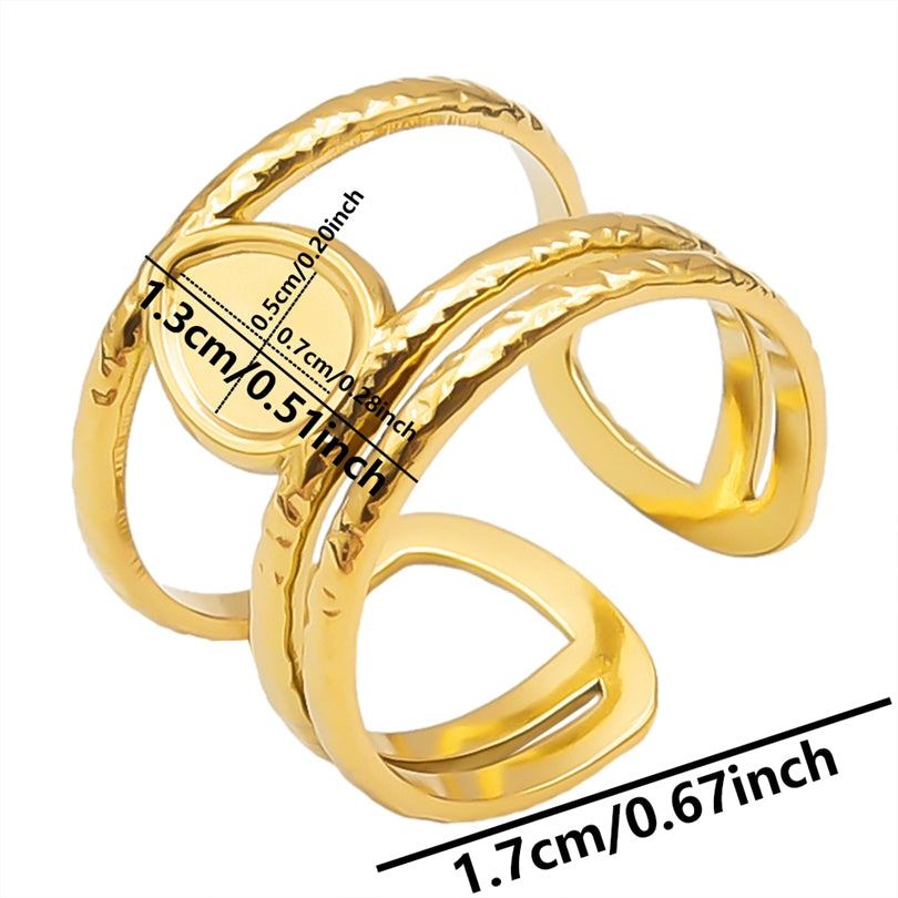 Wholesale Jewelry Simple Style Geometric 304 Stainless Steel 18K Gold Plated Irregular Open Rings