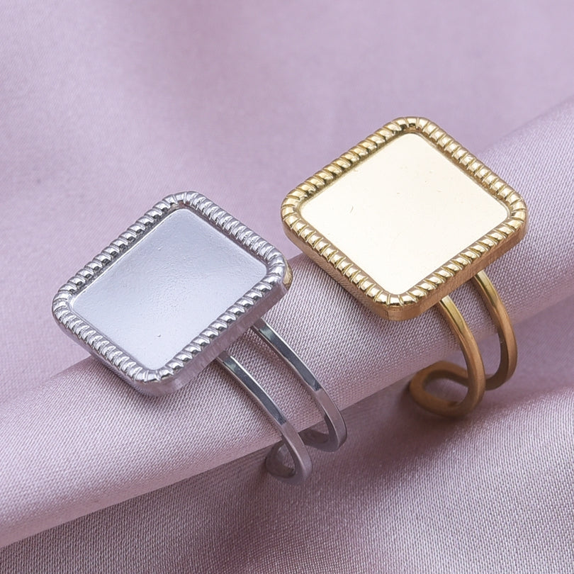 Wholesale Jewelry Simple Style Geometric 304 Stainless Steel 18K Gold Plated Irregular Open Rings