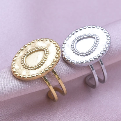 Wholesale Jewelry Simple Style Geometric 304 Stainless Steel 18K Gold Plated Irregular Open Rings