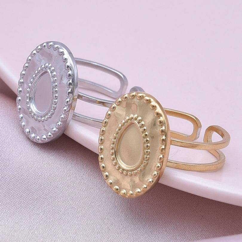 Wholesale Jewelry Simple Style Geometric 304 Stainless Steel 18K Gold Plated Irregular Open Rings