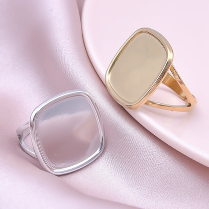 Wholesale Jewelry Simple Style Geometric 304 Stainless Steel 18K Gold Plated Irregular Open Rings