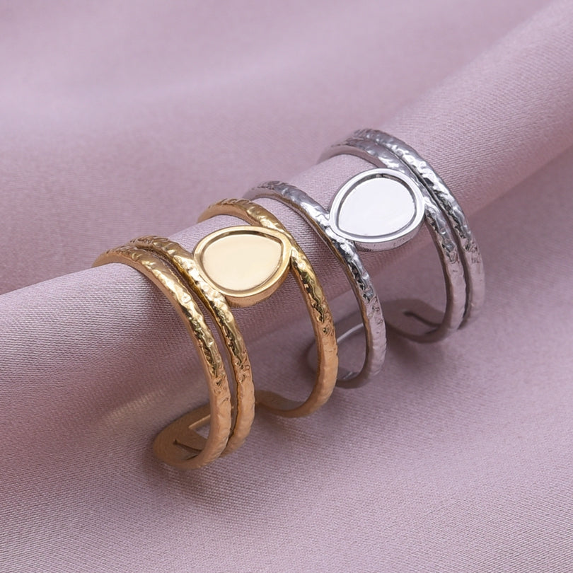 Wholesale Jewelry Simple Style Geometric 304 Stainless Steel 18K Gold Plated Irregular Open Rings