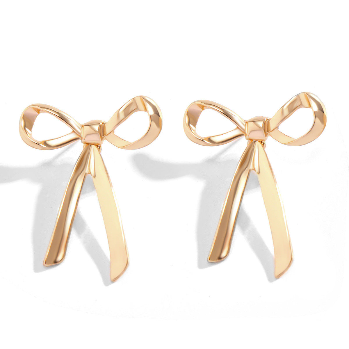 Modern Style Simple Style Bow Knot Copper Handmade Plating 18k Gold Plated Jewelry Set