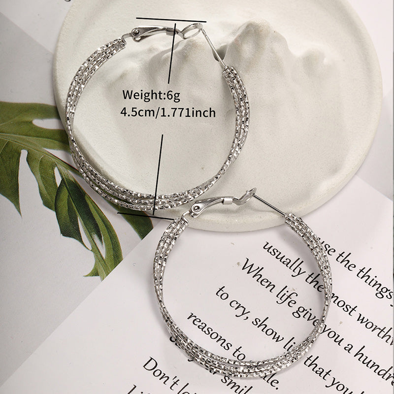 1 Pair Exaggerated XUPING Simple Style Geometric Irregular 304 Stainless Steel Hoop Earrings